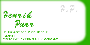 henrik purr business card